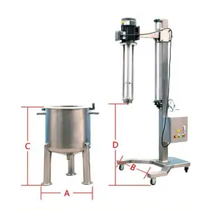 Laboratorium Klein Laboratorium Vacuüm Homogeniserende Emulgator Mixer Prijs 100l Emulgerende Tank Met Hoge Shear Mixer