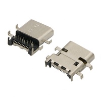 Connecteur femelle Type-C 24 broches, montage encastré 1,98 mm, DIP avant SMT arrière, port de charge rapide USB, montage centralisé 6 broches