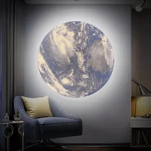 Hot sale Bedroom Wall Light Hotel Decorative Sconce Fixtures Modern Led Indoor Lighting 3D earth Wall Lamp Light CE Remote