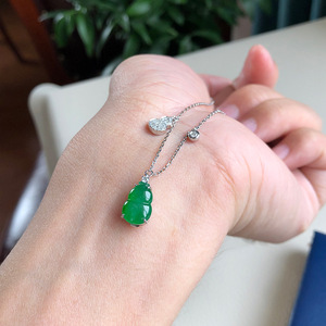 Collier en argent pur S925 avec perles d'olive, style vintage, pendentif fin, charme, design de niche, simple, tendance, couleur contrastée - Product Image 2