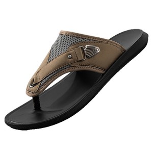 Chanclas de Verano para Hombre, Punta Abierta, Suela de EVA, Forro de Malla Transpirable, Pantuflas para Exteriores con Decoración de Hebilla - Product Image 5