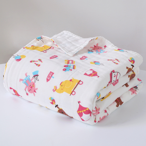 Couverture d'emmaillotage pour bébé en mousseline de coton respirante à 6 couches en coton haute densité 110*110cm Serviette de bain pour bébé - Product Image 1