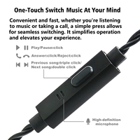4 Core Earphone HIFI bebas oksigen tembaga 3.5MM 2Pin0.78 dengan mikrofon kabel Upgrade IEM yang dapat dilepas untuk U4s/U18s/ZS10/ZS3/Moondrop kato