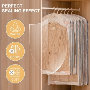 Sacs de rangement en plastique anti-poussière, housses de vêtements suspendues de <span class=keywords><strong>voyage</strong></span> avec sac de costume à fermeture éclair, sac de vêtement pour robe de mariée - Product Image 4