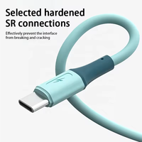 Câble USB 3 en 1 de Qualité Supérieure Couleur Macaron OEM, en Silicone Liquide, Câble de Données Chargeur Type C 3A, Recharge Ultra Rapide pour Écouteurs