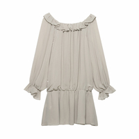 PB&ZA Femme 2026 Nouvelle Robe Mini Chic Tendance Été Élégante à Paillettes Superposées Ample Manches Longues Robe Femme