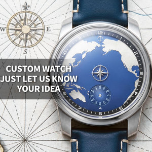 Reloj Mecánico OEM ODM Miyota 8215 Automático, Modificación Única de Hora Saltante, Logotipo Personalizado, Mapa <span class=keywords><strong>del</strong></span> Mundo, Reloj de Pulsera de Lujo para Hombre - Product Image 1