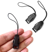 Clip de fixation en plastique noir pour cordon, boucle de sécurité en plastique de 8 mm, attaches pour cordons de téléphone, sacs photo, chaînes et accessoires DIY