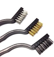 Lot de 3 mini-brosses métalliques en acier, laiton et nylon pour le nettoyage des coins, le polissage et le détaillage, pour la maison, la cuisine et l'élimination de la rouille