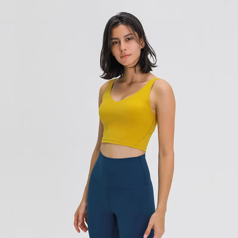 2024 Yoga-Outfit Typ hinten ausgerichtet Tank-Oberteile Lu Fitnessbekleidung Damen lässig laufen nackt eng Sport-BH Fitness schön