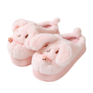 Chaussons d'intérieur mignons pour femmes, en forme d'animaux, chauds et doux, en peluche, fantaisie, motif lapin de dessin animé - Product Image 5
