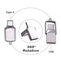 Mini Memoria USB de 128 GB con Interfaz USB de Alta Velocidad OTG Tipo-C 3.0, Unidad Flash de 64 GB, Memoria USB Metálica 2.0 de 1 GB, 2 GB, 4 GB, 8 GB, 16 GB, 32 GB