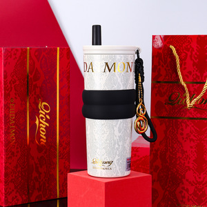 Tasse isolée de grande capacité-Tasse à café de voyage en acier inoxydable 316 avec paille intégrée et bouteille d'eau - Product Image 5