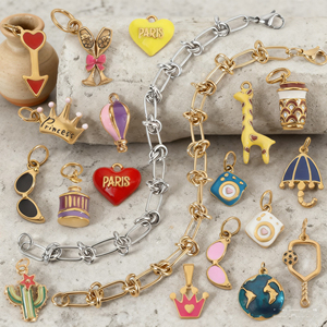 Joyas Personalizadas DIY, Resistentes al Agua y al Deslustre, Chapadas en Oro de 18k, Accesorios de Joyería de Moda, Dijes de Acero Inoxidable al por Mayor - Product Image 2