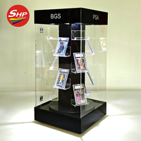 Support de Présentation de Cartes SHP Personnalisé Grand Format avec Espace de Rangement – Présentoir Transparent en Acrylique pour Cartes à Collectionner Orange et Rouge