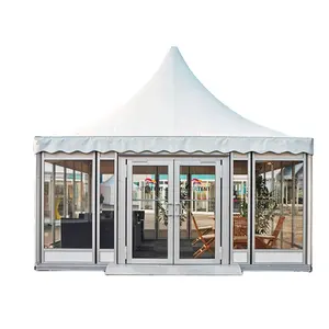 यूरोपीय-शैली शिवालय शिखर इकट्ठे तम्बू एल्यूमीनियम मिश्र धातु ठोस फ्रेम पीवीसी निविड़ अंधकार तिरपाल