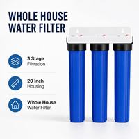Filtre à eau à ultrafiltration à trois étages de 20 pouces, système CTO PVDF UF pour l'eau du robinet domestique