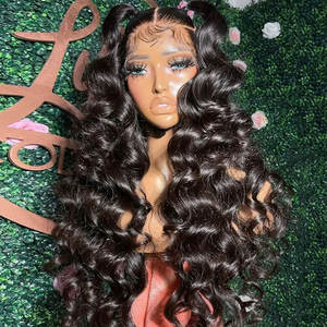 Vente en gros de perruque de fermeture de dentelle de cheveux vierges de vague profonde en vrac peut être blanchie 5X5 HD Swiss Lace <span class=keywords><strong>Bye</strong></span> <span class=keywords><strong>Bye</strong></span> Nœuds perruque sans colle cheveux humains - Product Image 1