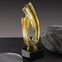 Trophée étoile en cristal doré personnalisé, vente en gros, trophée en cristal créatif