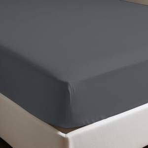 Sábana Ajustable 100% Algodón Gris Oscuro Tamaño Super King 180x200cm - Product Image 1
