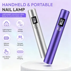 <b>Lamp</b> Portable Nail Dryer <b>With</b> Aluminum Bod Quick Drying Mini Manicure <b>Lamp</b> <b>With</b> Two <b>Timer</b> Settings - Product Image 2