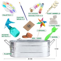 Kit de jardinage pour enfants WD avec peinture et outils de plantation, acier galvanisé durable, design moderne, cadeau scientifique pour les jeunes jardinières