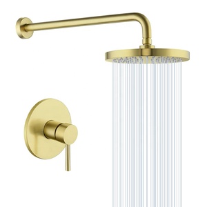 Juego de ducha en grifos de baño montados en la pared kits de latón de lujo lluvia ducha juego de ducha mezclador grifo conjunto ducha barato - Product Image 6