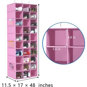 Organisateur de chaussures suspendu, 30 sections, type crochet rectangulaire, étagères de rangement, organisateur de placard pour gagner de la place - Product Image 3