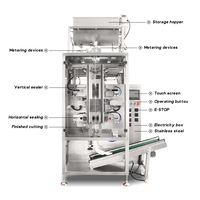Machine d'emballage automatique multi-voies à scellage 4 côtés pour sachets de 7g et 10g de ketchup liquide et de pâte de tomate