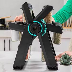 Organizzatore da cucina rotante di 360 gradi con 18 barattoli di vetro per <span class=keywords><strong>erbe</strong></span> e spezie Set di condimenti Organizer - Product Image 3