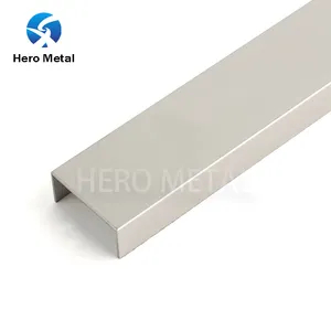 Foshan fornitore Hero U Shape 12mm rivestimento in piastrelle di ceramica dorata per la decorazione di mobili per pavimenti a parete rivestimento in piastrelle di acciaio inossidabile