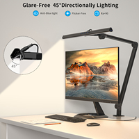 Lampe de bureau LED compacte pour écran unique, éclairage de bureau à faible consommation, bras réglable, lampe à pince pour lecture, étude, maison