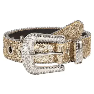 Pin Buckle Cowboy Stiftdiamant Gürtel Designer Gürtel Herren Leder Strass Gürtel für Damen