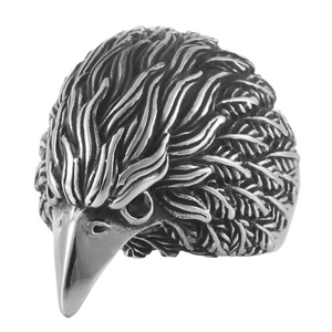 Anillo de águila yunnique para hombre, de acero inoxidable, con ojo rojo, animal del zodiaco, joyería retro de moda, regalo - Product Image 5