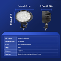 Projecteur de travail LED ovale IP67 39W, lumière spot/diffuse pour tracteur 12V 24V DC 2900lm 6000-6500K