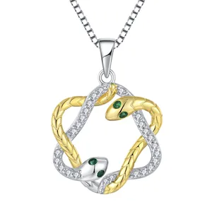 YL Double Snake 925 Sterling Silver Pendant Jewelry Wholesale