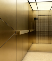Ascenseur de passagers Fareo moderne en acier inoxydable sans engrenages à traction AC - Durable, installation et fonctionnement faciles, sol en PVC, garantie 1 an