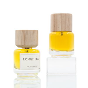 Mini Botella de Perfume Redonda de Vidrio Transparente de Primera Calidad, 30 ml, Botella de Spray Vacía con Tapa de Madera - Product Image 3