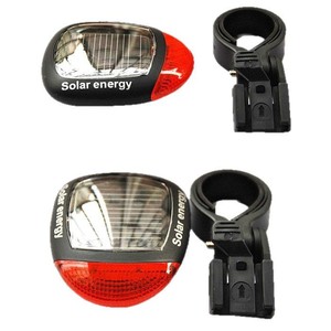 Yueli Solar Energy <b>Bicycle</b> Taillight 2 LED Flash Rechargeable Waterproof Plastic Black Cycling <b>Light</b> - Product Image 1