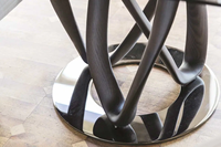 Table à manger ovale contemporaine en verre trempé et acier inoxydable pour ensembles de salle à manger – Vente en gros