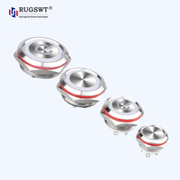 Interrupteur à bouton-poussoir momentané en métal LED étanche IP67 de type court 12 mm, à réinitialisation automatique, en acier inoxydable avec résistance intégrée