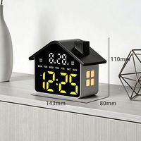 Jam Meja Digital LED dengan Kecerahan yang Dapat Disesuaikan, Lampu Malam, Tampilan Kalender dan Hari, Jam Elektronik