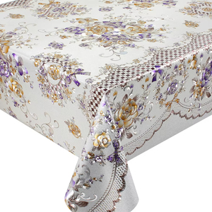 Mantel de PVC en Rollo con Estampado, Limpio y Libre de Formaldehído, Mantel con Perlas, Mantel Color Marfil - Product Image 5