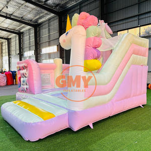 Château gonflable pour enfants, licorne princesse, avec toboggan, pour l'intérieur et l'extérieur - Product Image 4