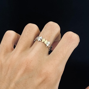 Bague en argent sterling S925 avec motif de puzzle, style cool, créative, haute beauté, ajustement parfait, personnalité de niche - Product Image 5