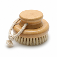 Brosse de douche universelle personnalisée en bambou avec poils en éponge pour homme et femme, brosse de bain pour le corps