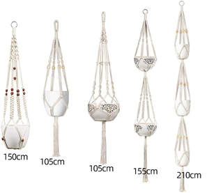 Dropshiping 5 Packs Plant Hangers With <b>Hooks</b> Handmade Cotton Rope Hanging Planter Basket for Indoor Outdoor - Product Image 2