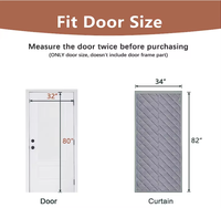 Rideau de porte élégant à motif diamant, isolant thermique, imperméable et insonorisant - Housse de porte temporaire de luxe portable