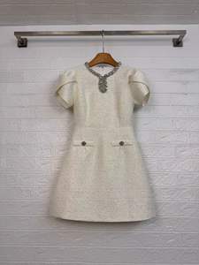 Vestido Mini de Línea A con Lentejuelas y Cuentas, Estilo Vintage Francés, Transfronterizo Europeo Americano, para Fiestas de Verano, con Aberturas - Product Image 2