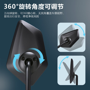 Espejo Retrovisor para Bicicleta YUUISD, Rotación de 360 Grados, Vista Amplia HD Estable, Espejo Plegable para Ciclismo de Montaña - Product Image 3